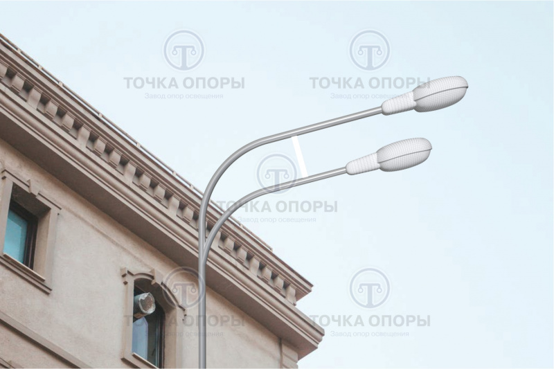 К2-2,0-2,0-Ф4 двухрожковый однонаправленный консольный кронштейн