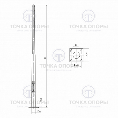 Чертеж несиловых круглоконических опор.png Чертеж несиловых круглоконических опор.png