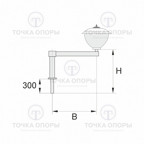 К36-0,6-0,8-12-5 торшерный однорожковый кронштейн