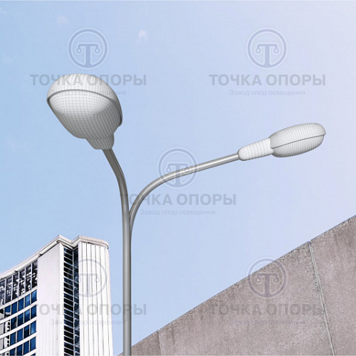 К2-0,5-0,5-90-Ф1 двухрожковый разнонаправленный под 90° консольный кронштейн