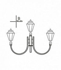 К33-0,6-0,5-0-5 торшерный четырехрожковый кронштейн